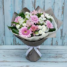 Букет цветов из:  Герберы, Альстромерии и Хризантемы #REPLACE_PRED# Новой Ладоге