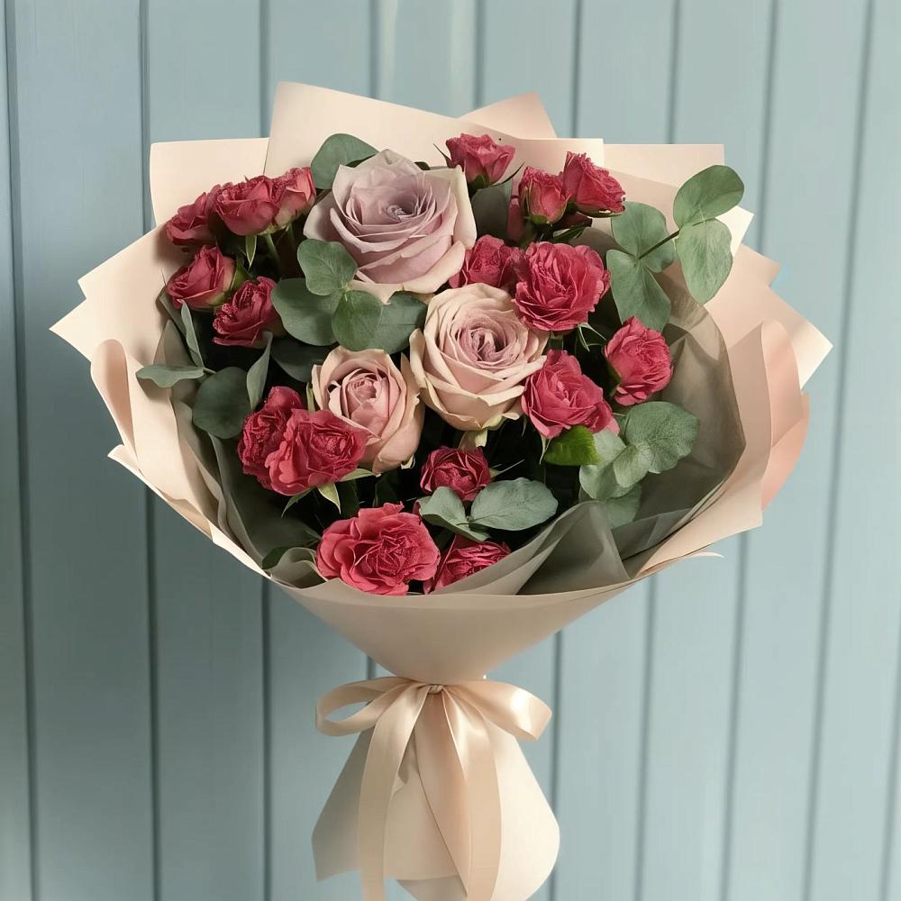 Букет цветов из: Гвоздики и Розы в Новой Ладоге