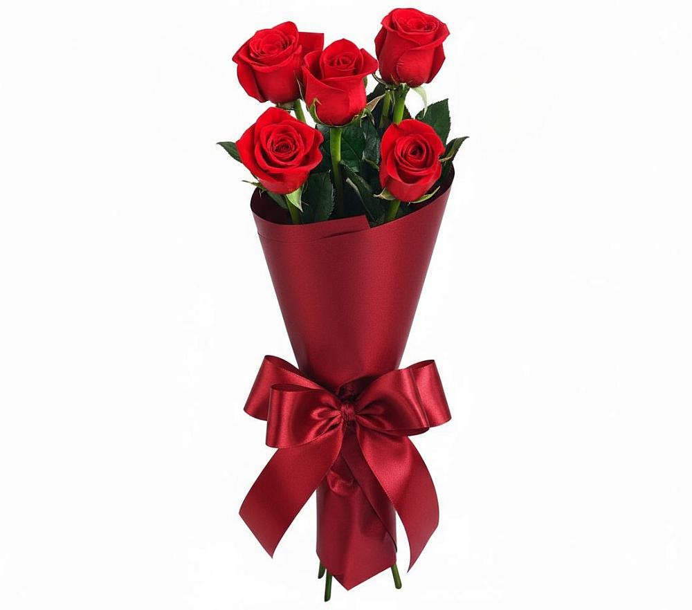 Букет 5 Красных роз Эдлесс Лав в Новой Ладоге