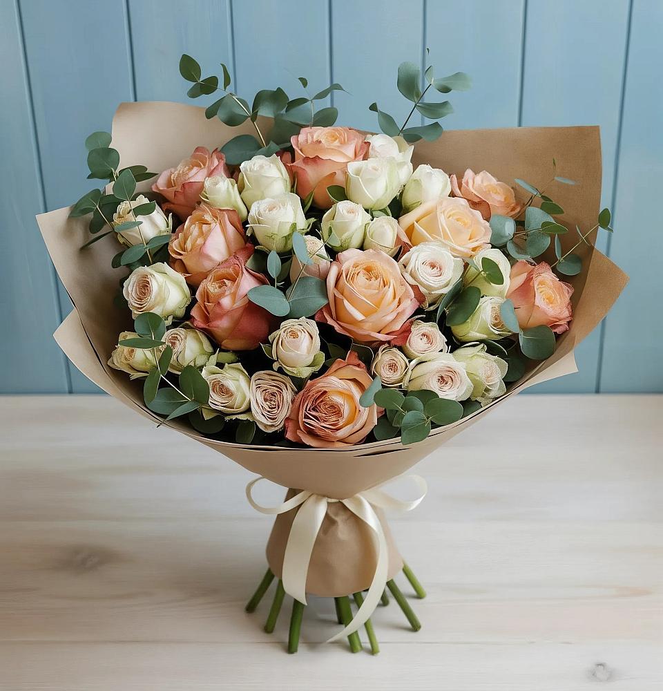 Букет цветов из: Альстромерии и Розы в Новой Ладоге