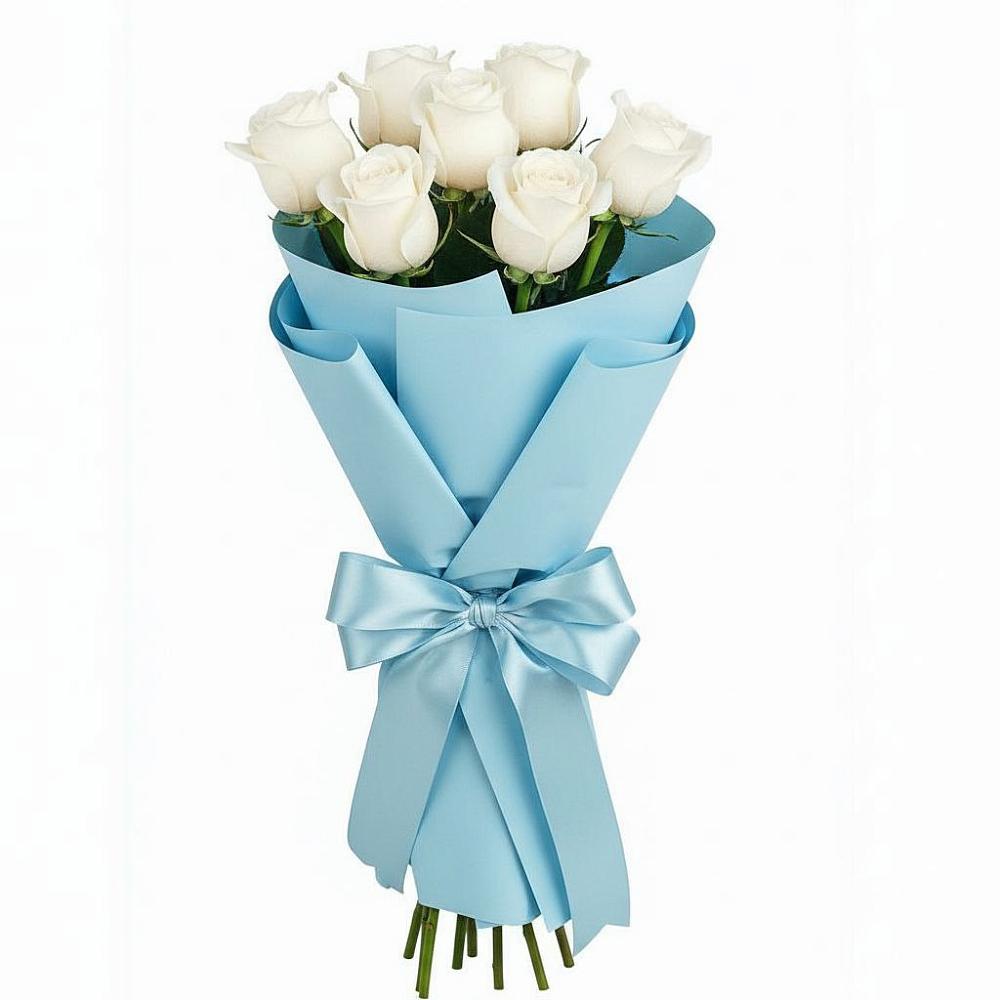 Букет 7 белых роз Проуд в Новой Ладоге