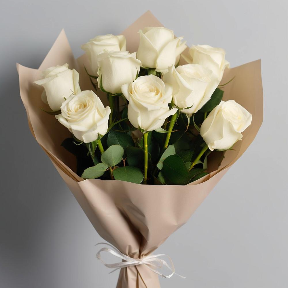 Букет 9 Белых роз Эдлесс Лав в Новой Ладоге