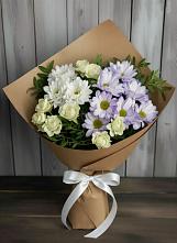 Букет цветов из:  Хризантемы и Розы в Новой Ладоге