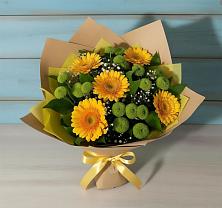Букет цветов из:  Герберы и Хризантемы в Новой Ладоге