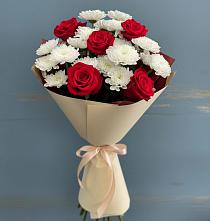 Букет цветов из:  Розы и Хризантемы в Новой Ладоге