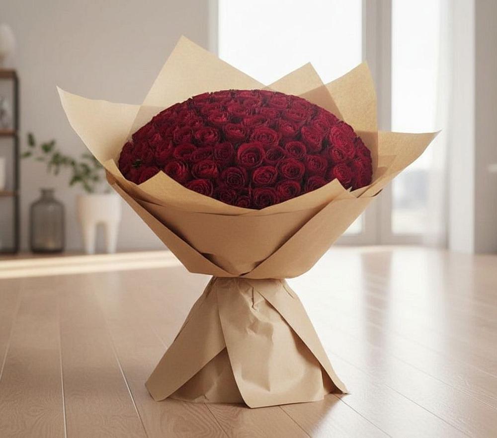 Букет 101 Красная роза в Новой Ладоге