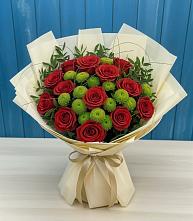 Букет цветов из:  Розы и Хризантемы в Новой Ладоге