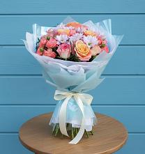 Букет цветов из:  Хризантемы и Розы в Новой Ладоге