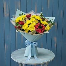 Букет цветов из:  Альстромерии и Хризантемы в Новой Ладоге
