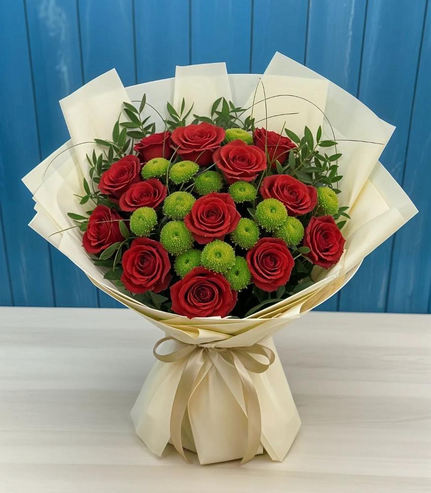 Букет цветов из: Розы и Хризантемы в Новой Ладоге